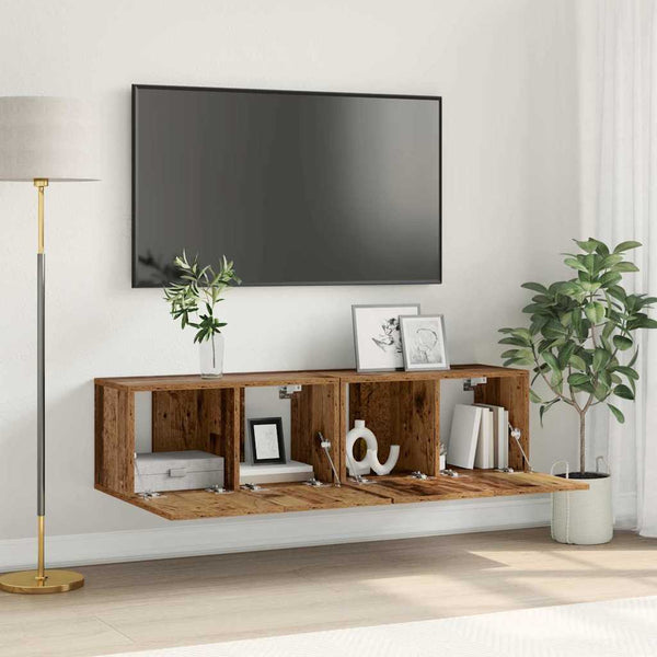 vidaXL Meuble TV, 2 pcs, multicolore, 60 x 30 x 30 cm, bois d'ingénierie