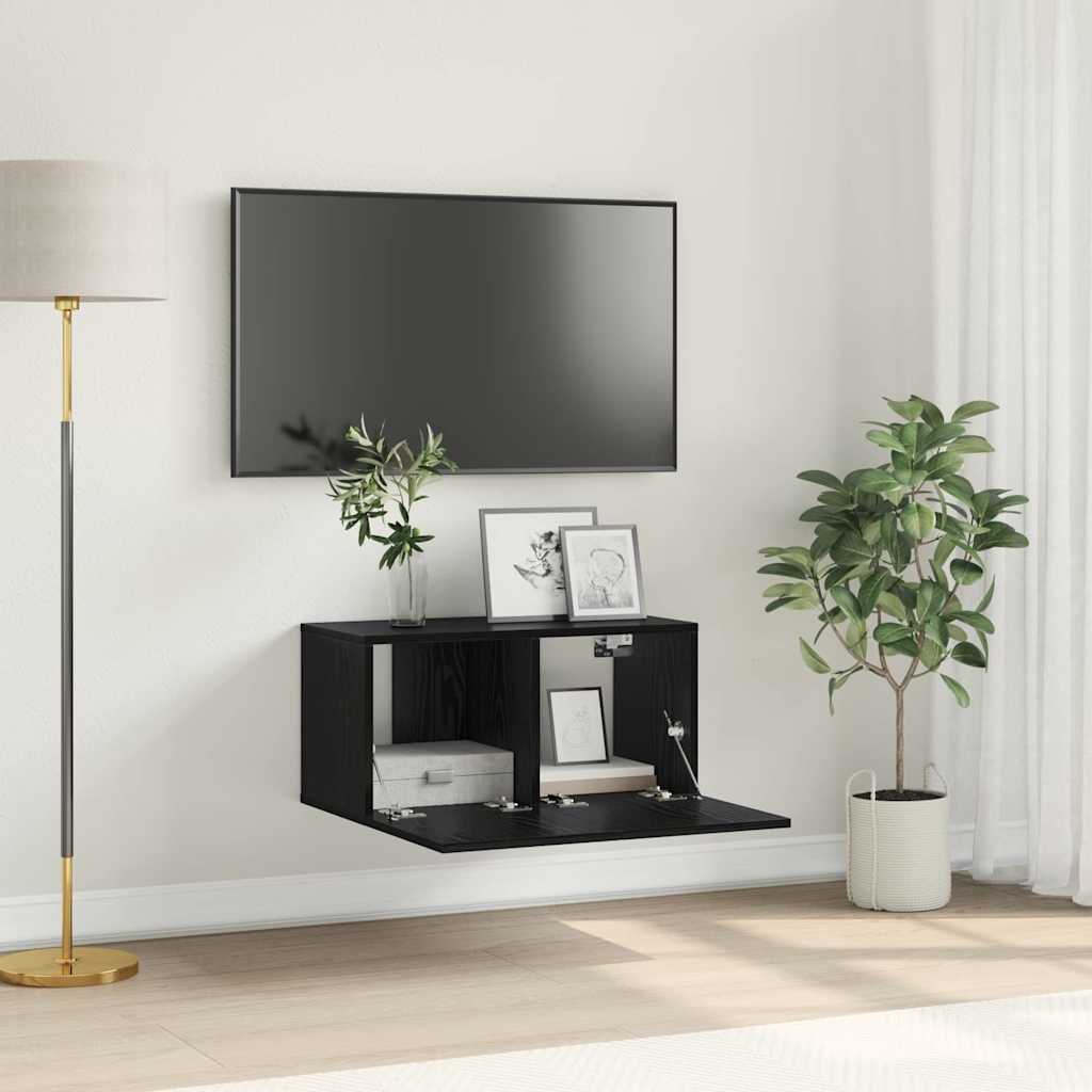 TV-Schrankset Schwarz, Wandmontage