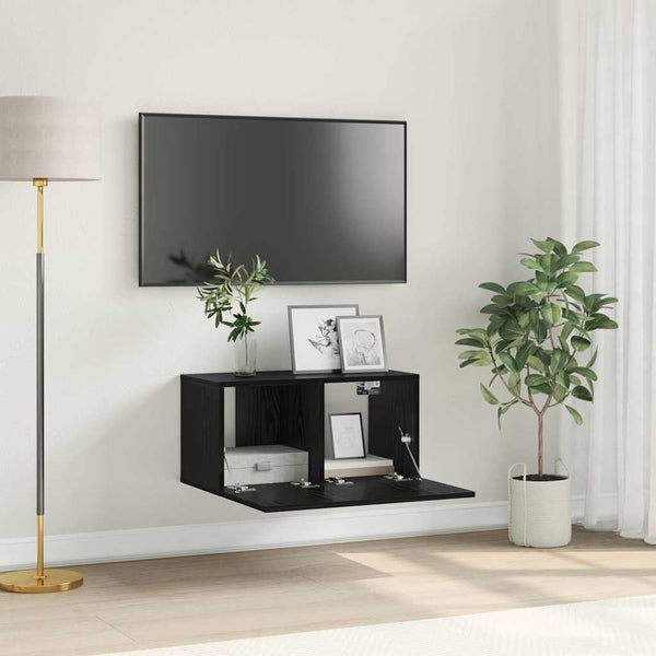 TV-Schrankset Schwarz, Wandmontage