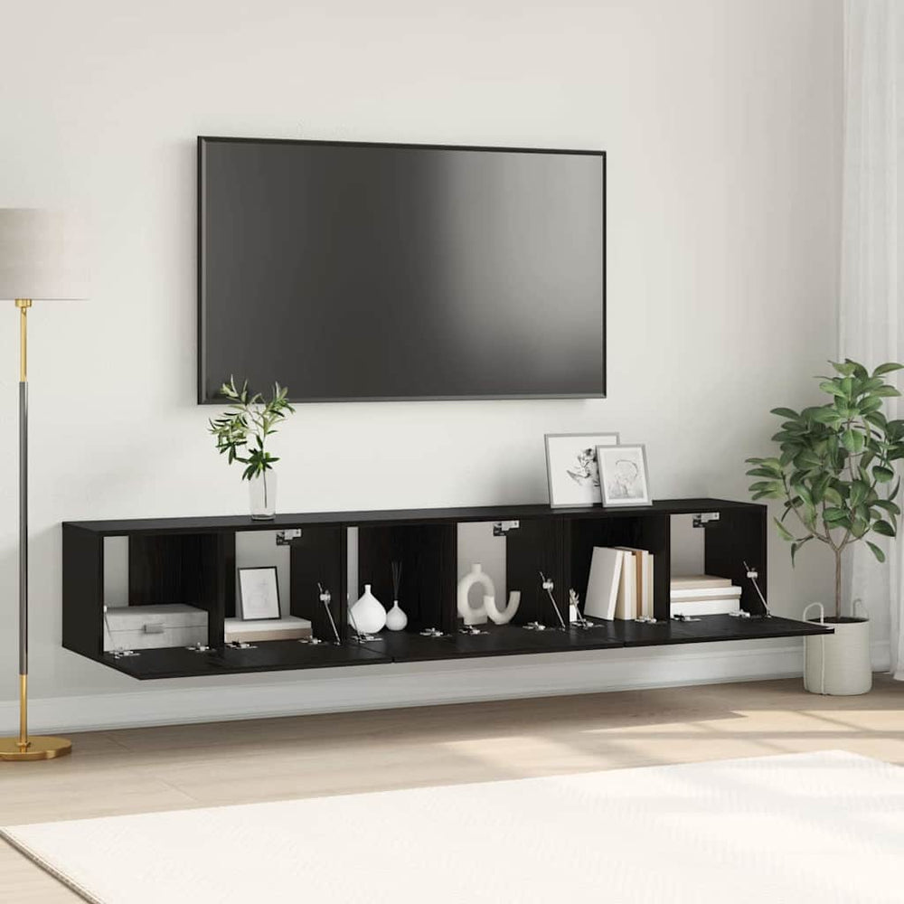TV-Schrank Set Schwarz, 3-teilig