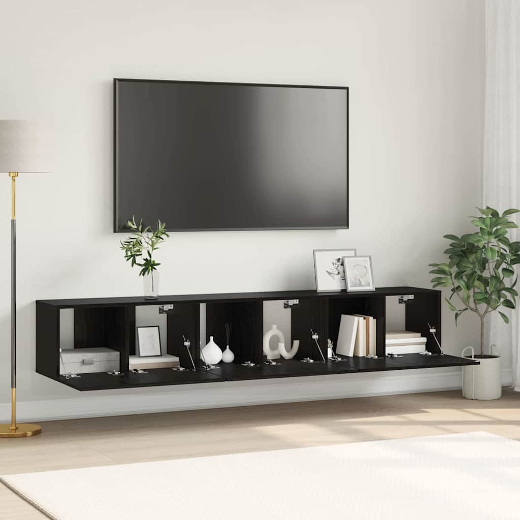 TV-Schrank Set Schwarz, 3-teilig