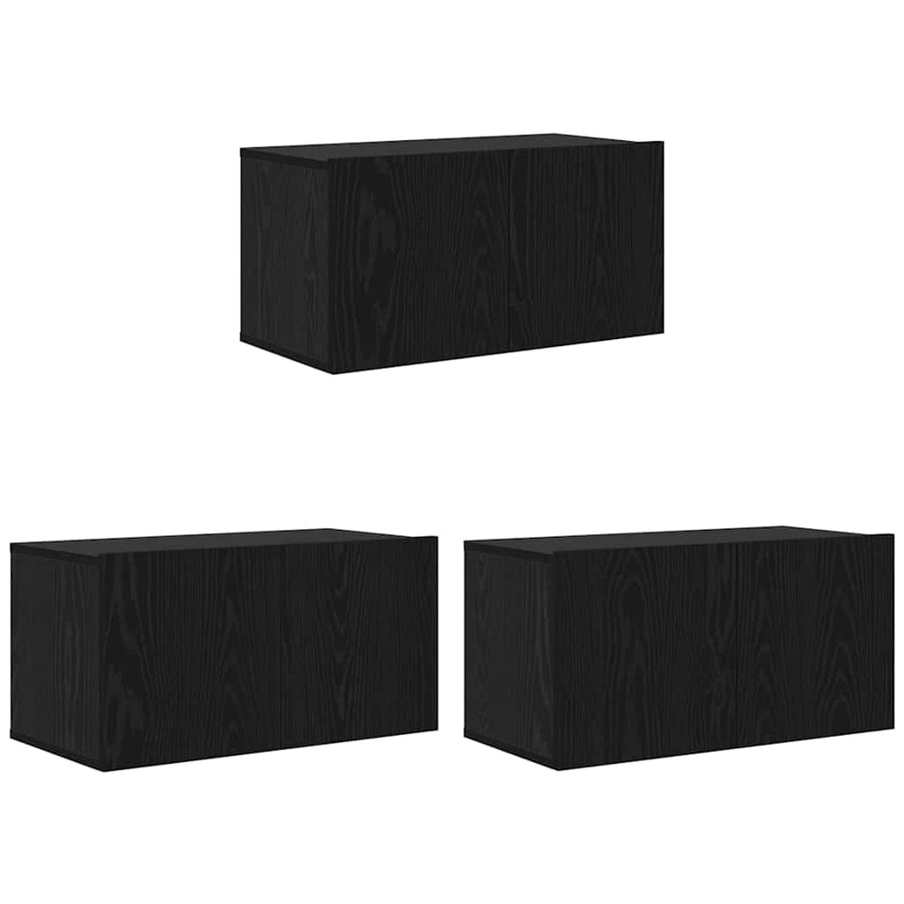 TV-Schrank Set Schwarz, 3-teilig