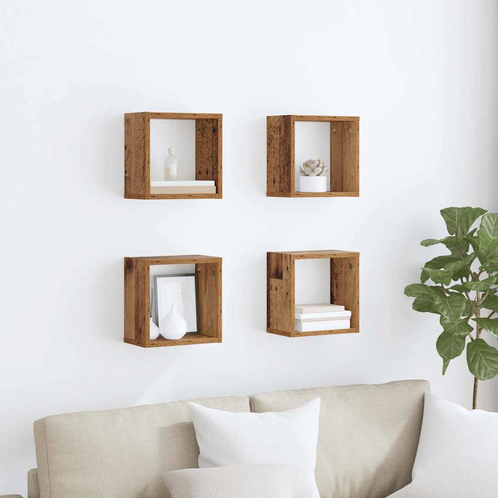 Wandregale 4er Set Altholz