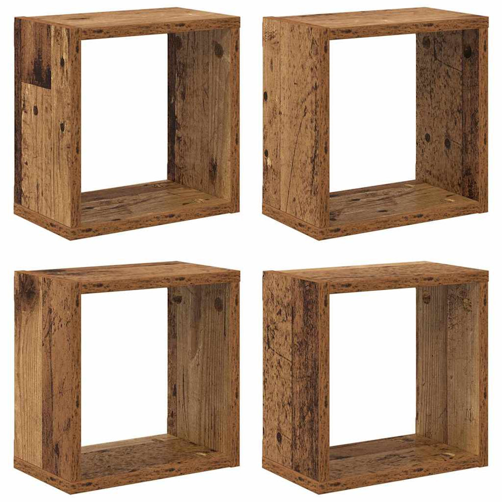 Wandregale 4er Set Altholz
