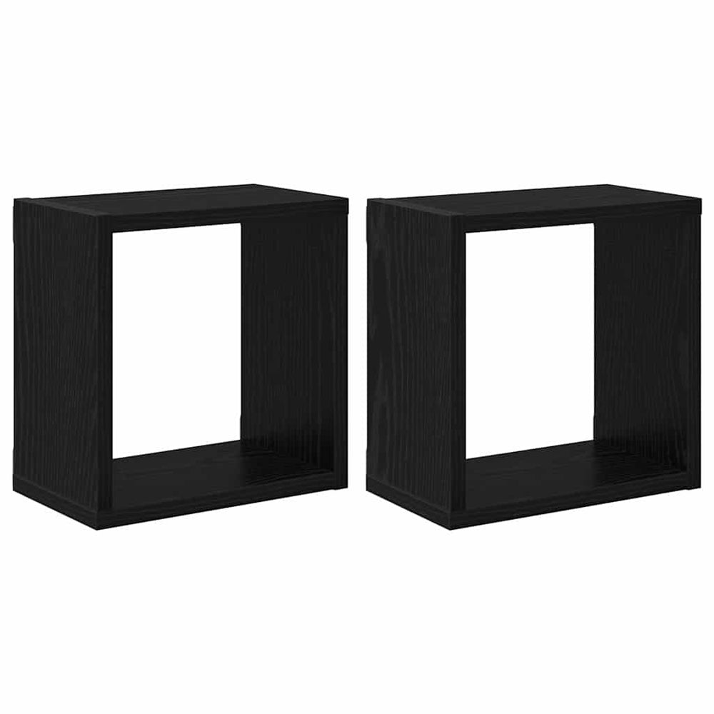 Wandregale Schwarz Eichen-Optik 2er Set