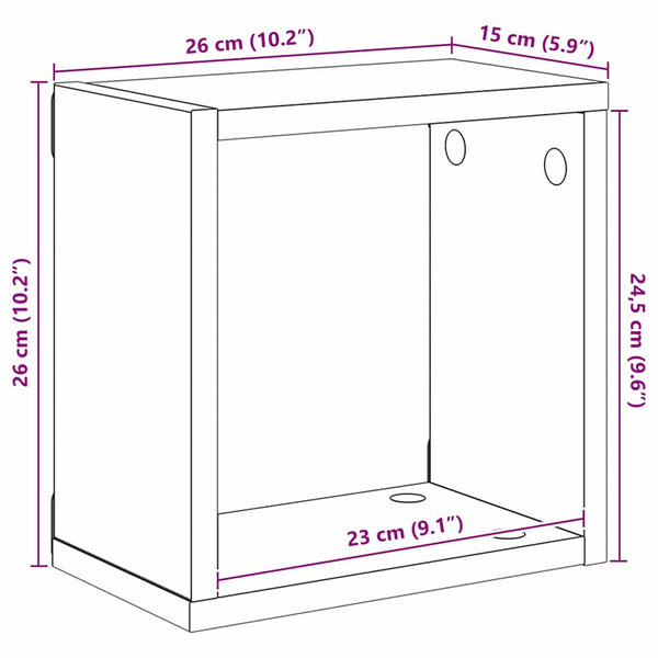 Wandregale Schwarz Eichen-Optik 2er Set