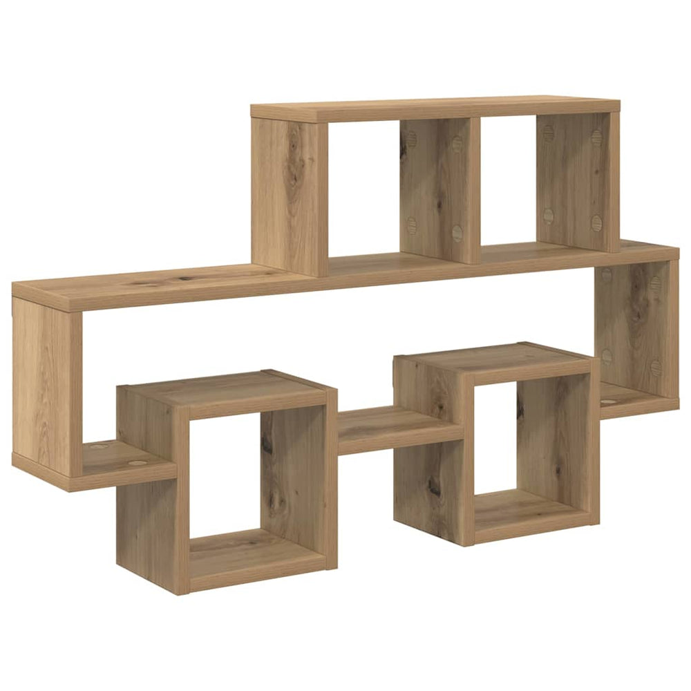 vidaXL Wall Shelf with Shelf Artisan Oak 82 x 15 x 51 cm Engineered Wood
