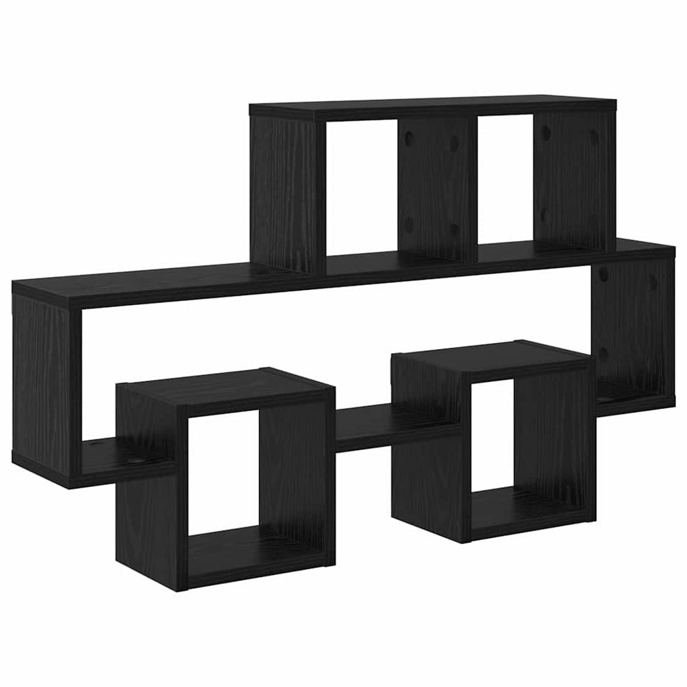 vidaXL Wall Shelf Black Oak-Look 82 x 15 x 51 cm Engineered Wood