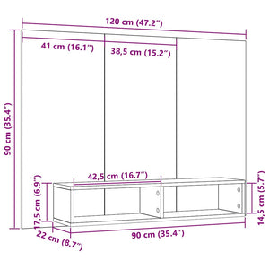 TV-Schrankset Altholz 120 cm