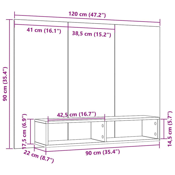 TV-Schrankset Altholz 120 cm