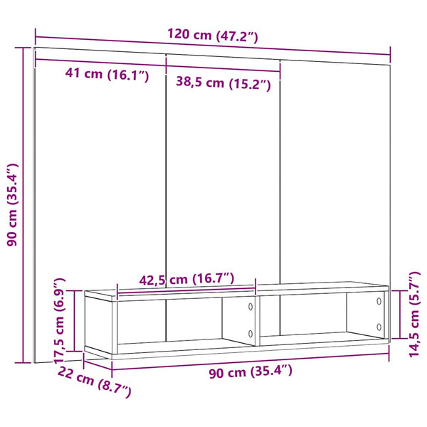 TV-Schrank Set Artisan-Eiche 120cm