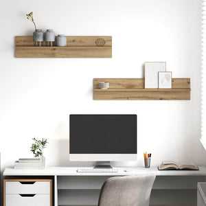 Wandregal 2er Set Artisan-Eiche 80cm