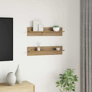 Wandregal 2er Set Artisan-Eiche 80cm