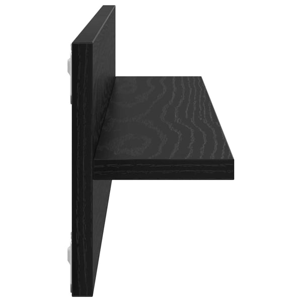 Wandregal 2er Set Schwarz Eiche 80cm