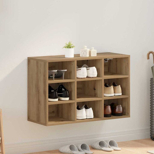 vidaXL Meuble à chaussures chêne artisan 77,5 x 30 x 51 cm en bois d'ingénierie