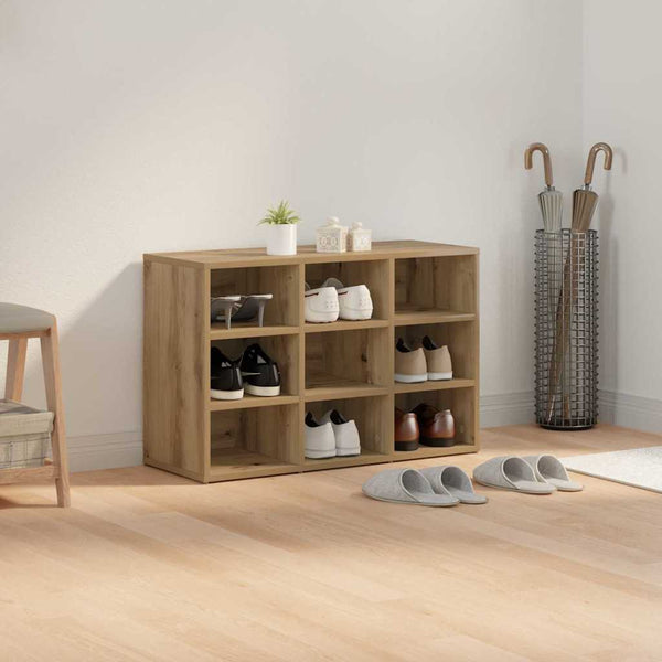 vidaXL Meuble à chaussures chêne artisan 77,5 x 30 x 51 cm en bois d'ingénierie