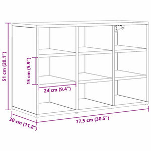 vidaXL Meuble à chaussures chêne artisan 77,5 x 30 x 51 cm en bois d'ingénierie