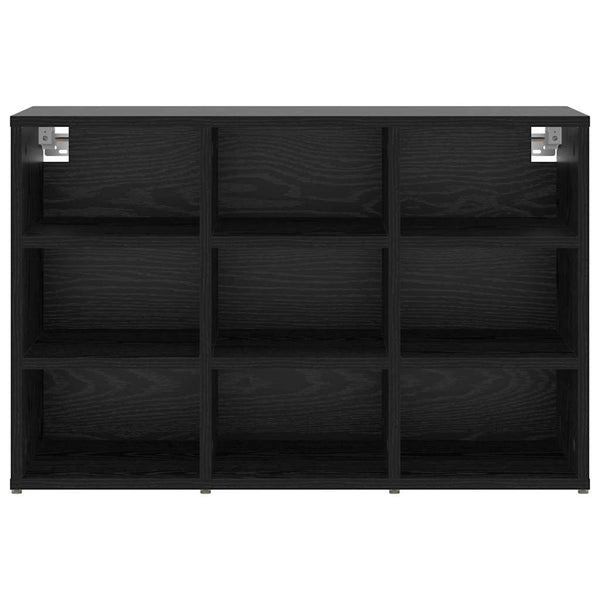 Schuhschrank Schwarz Eichenoptik mit Regal