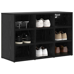 Schuhschrank Schwarz Eichenoptik mit Regal