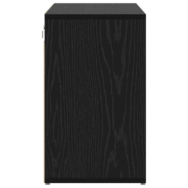 Schuhschrank Schwarz Eichenoptik mit Regal