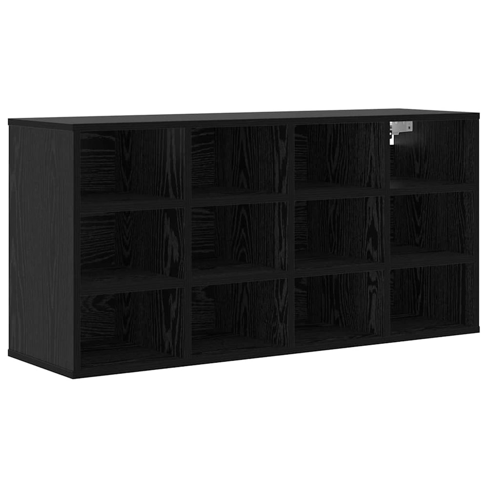 Schuhschrank Schwarz Eichenoptik mit Regal