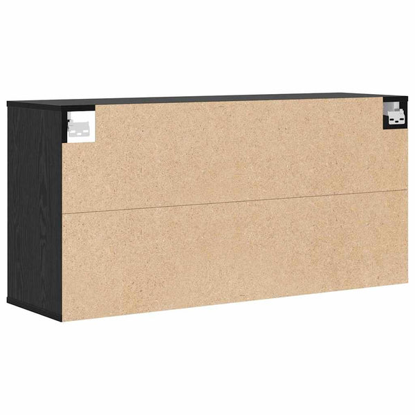 Schuhschrank Schwarz Eichenoptik mit Regal