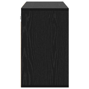 Schuhschrank Schwarz Eichenoptik mit Regal