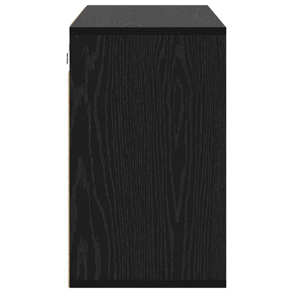 Schuhschrank Schwarz Eichenoptik mit Regal