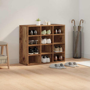 Schuhschrank Altholz mit Regal