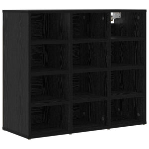 Schuhschrank mit Regal, Schwarz/Eiche