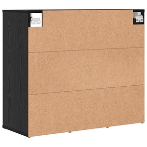 Schuhschrank mit Regal, Schwarz/Eiche