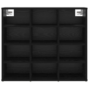 Schuhschrank mit Regal, Schwarz/Eiche