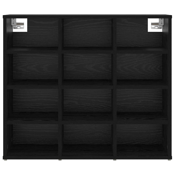 Schuhschrank mit Regal, Schwarz/Eiche