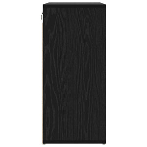 Schuhschrank mit Regal, Schwarz/Eiche