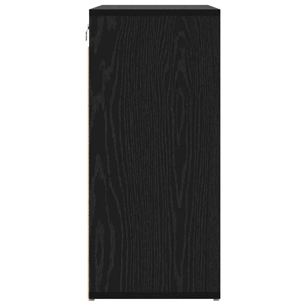 Schuhschrank mit Regal, Schwarz/Eiche