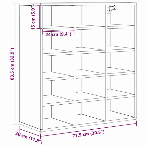 Schuhschrank Artisan Eiche 77,5 cm