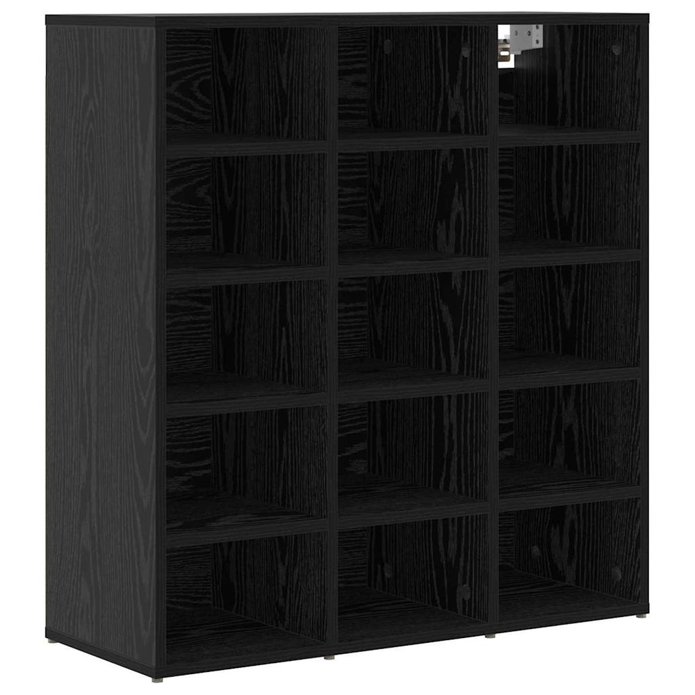 Schuhschrank Schwarz Eichenoptik mit Regal