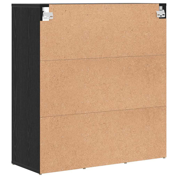 Schuhschrank Schwarz Eichenoptik mit Regal