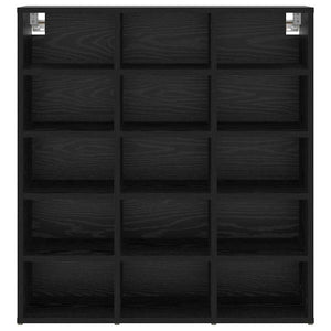 Schuhschrank Schwarz Eichenoptik mit Regal