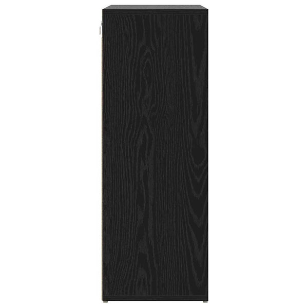 Schuhschrank Schwarz Eichenoptik mit Regal