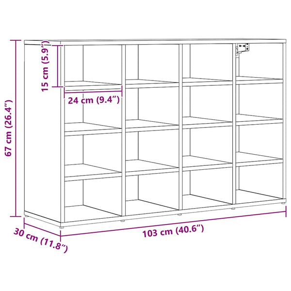Schuhschrank Artisan Eiche 103 cm