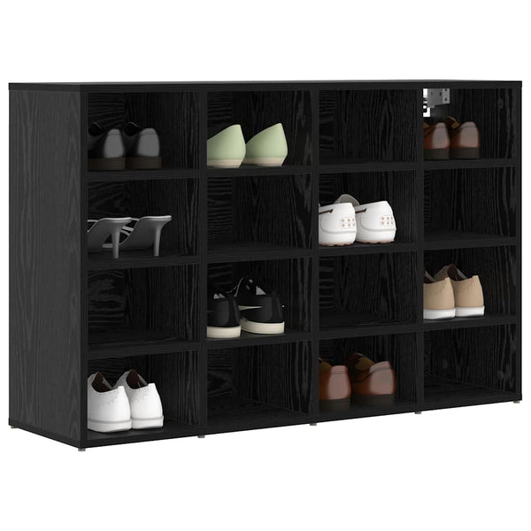 Schuhschrank mit Regal, Schwarz & Eiche