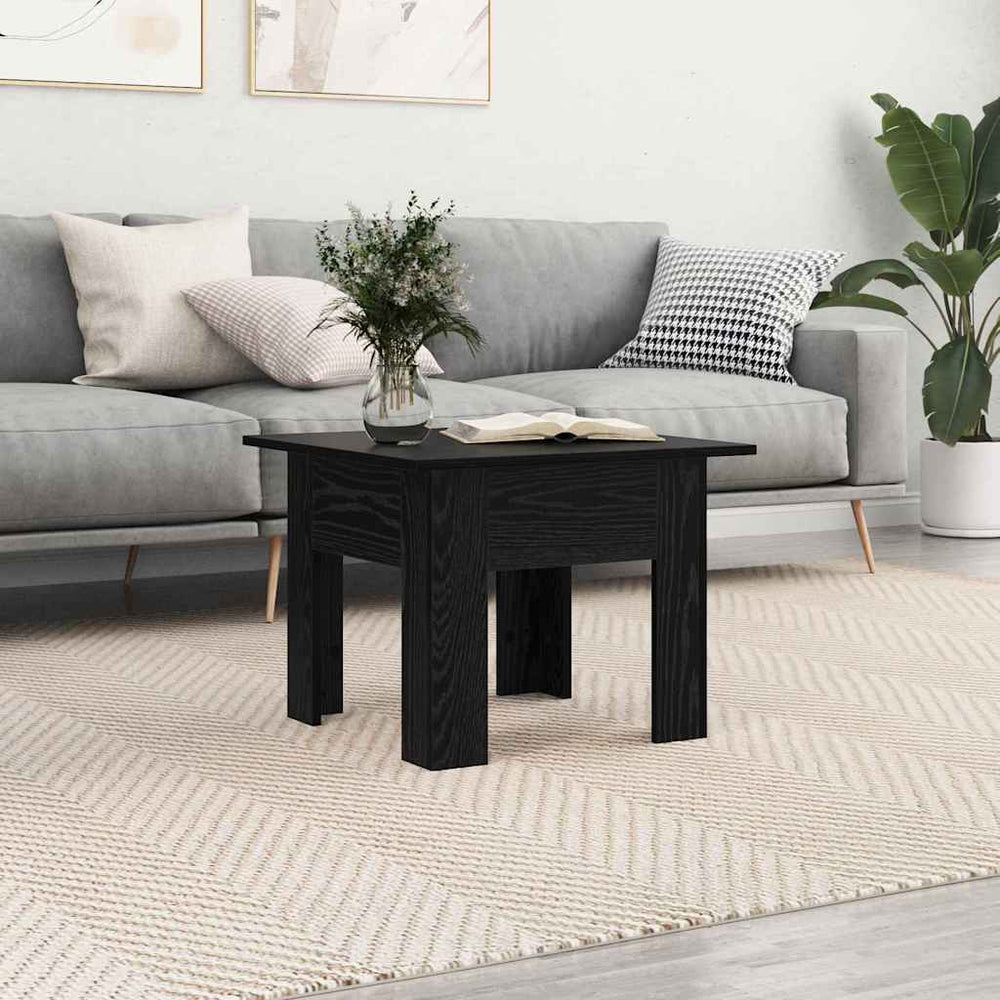Schwarzer Couchtisch Eichenoptik 55x55 cm