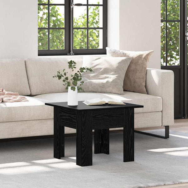 Schwarzer Couchtisch Eichenoptik 55x55 cm