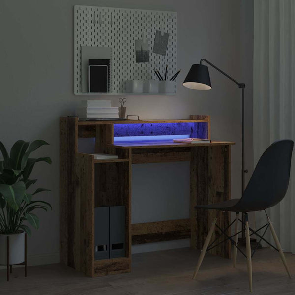 Schreibtisch mit Regal Altholz 97x45x90 cm