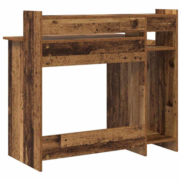 Schreibtisch mit Regal Altholz 97x45x90 cm
