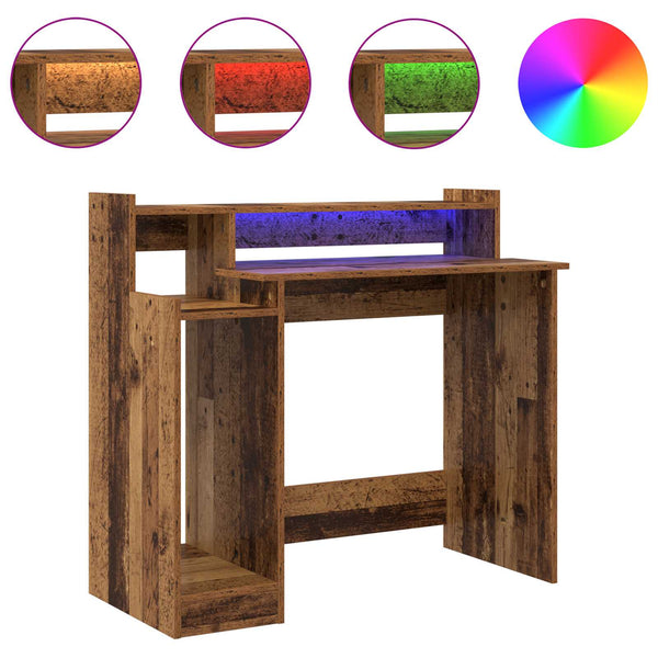 Schreibtisch mit Regal Altholz 97x45x90 cm