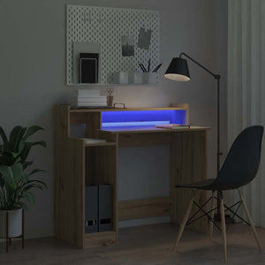 Schreibtisch Artisan Eiche mit LED