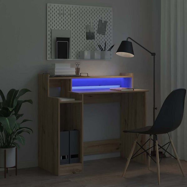 Schreibtisch Artisan Eiche mit LED