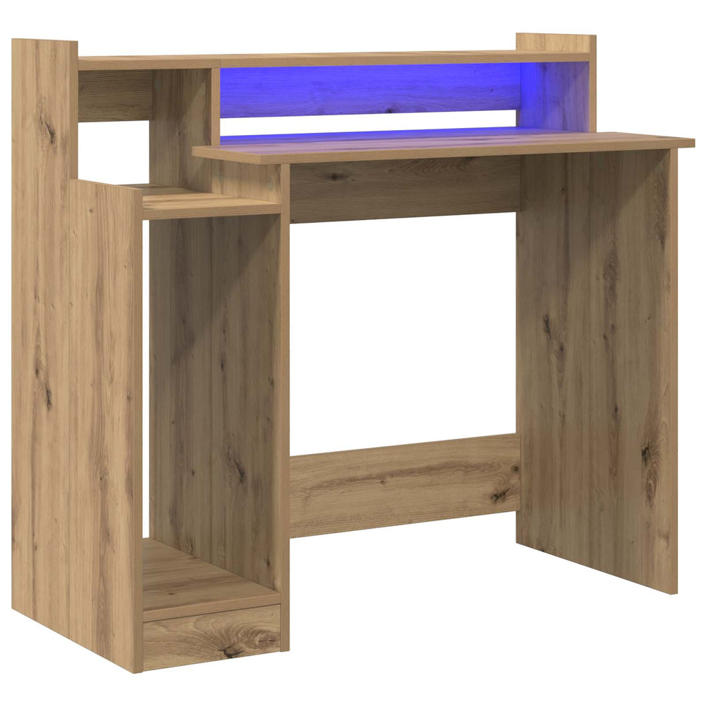 Schreibtisch Artisan Eiche mit LED